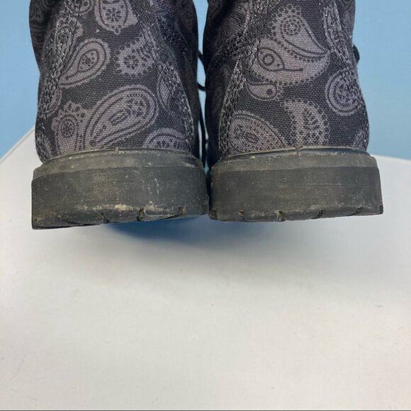 TIMBERLAND Sz 8 Paisley Limited  Edition Moto Combat Type Lace Up Boots - Picture 5 of 10